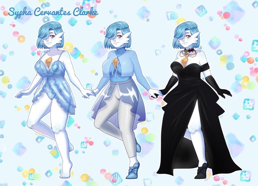 Full color: Full body + 2 outfits